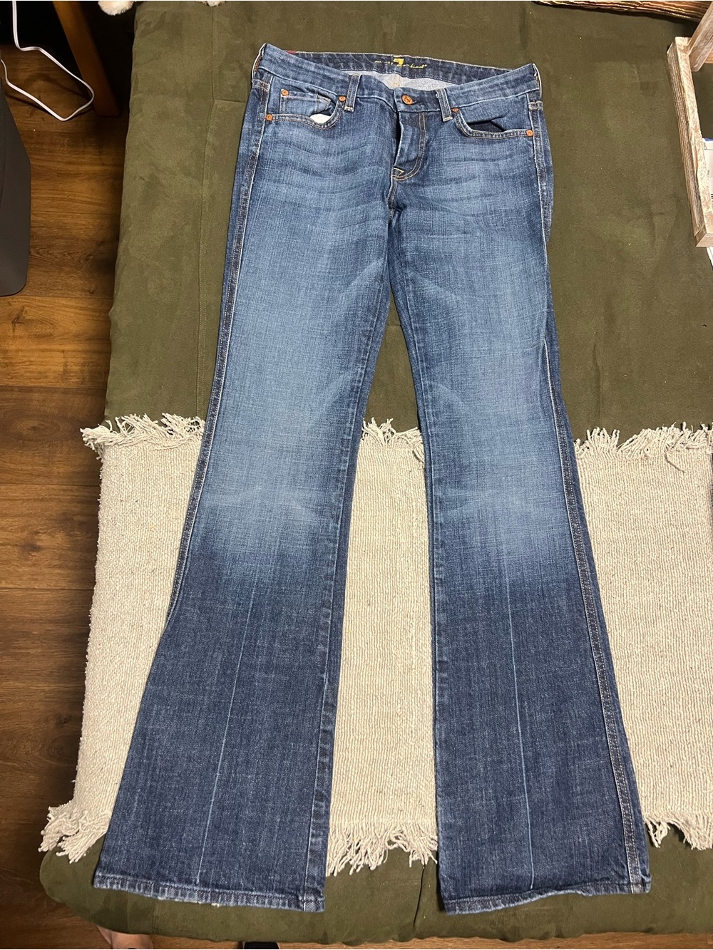 7 For All Mankind Medium Blue Y2K Jeans Size 28